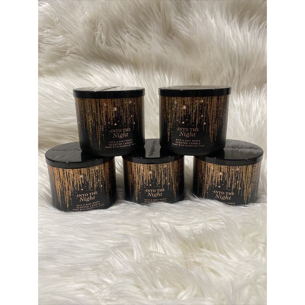 Bath And Body Works Into The Night SCENTED CANDLE 3 WICK 14.5 OZ - NIB X5